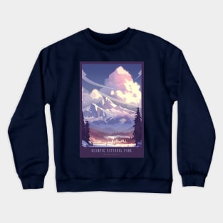 Olympic National Park Travel Poster Crewneck Sweatshirt